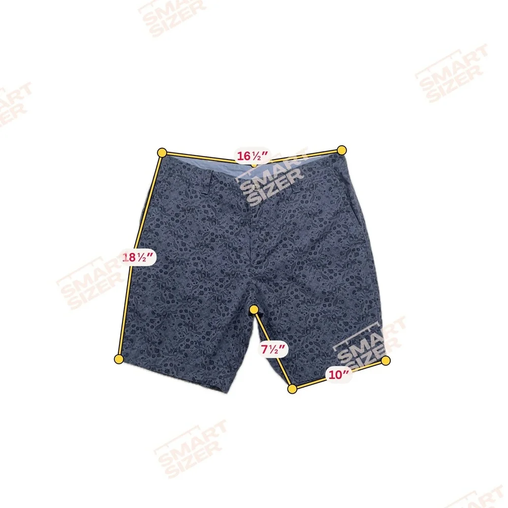Roundtree & Yorke Casuals Mens 34 Blue Floral Cotton‎ Flat Front Chino Shorts